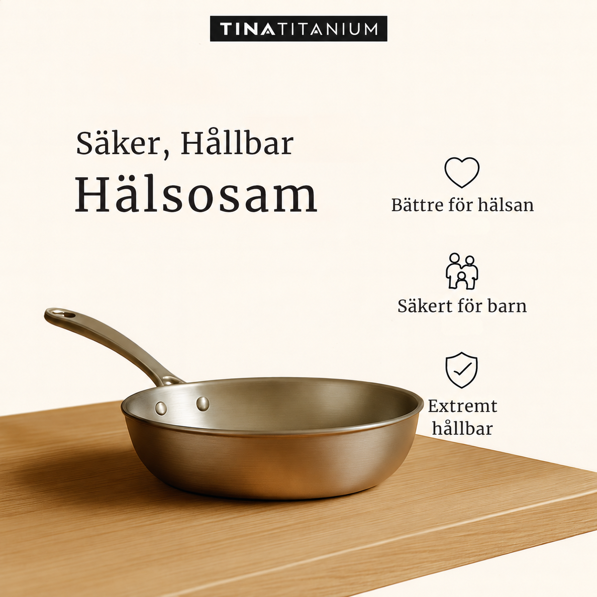 TinaTitanium™- Pure Titan Stekpanna